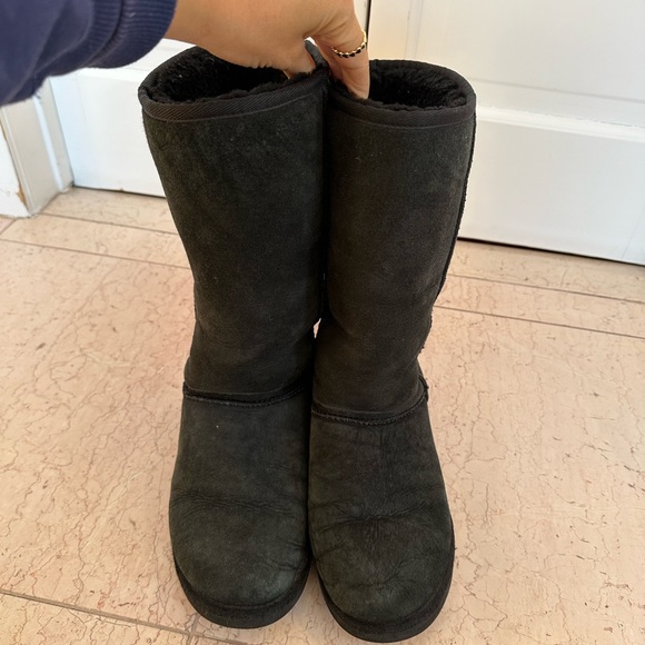 UGG Australia Black Tall Shearling Boots - Picture 12 of 16